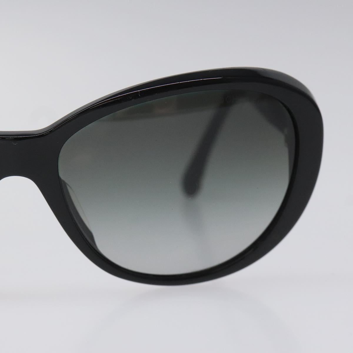 CHANEL Tweed Sunglasses Plastic Black CC Auth bs22164