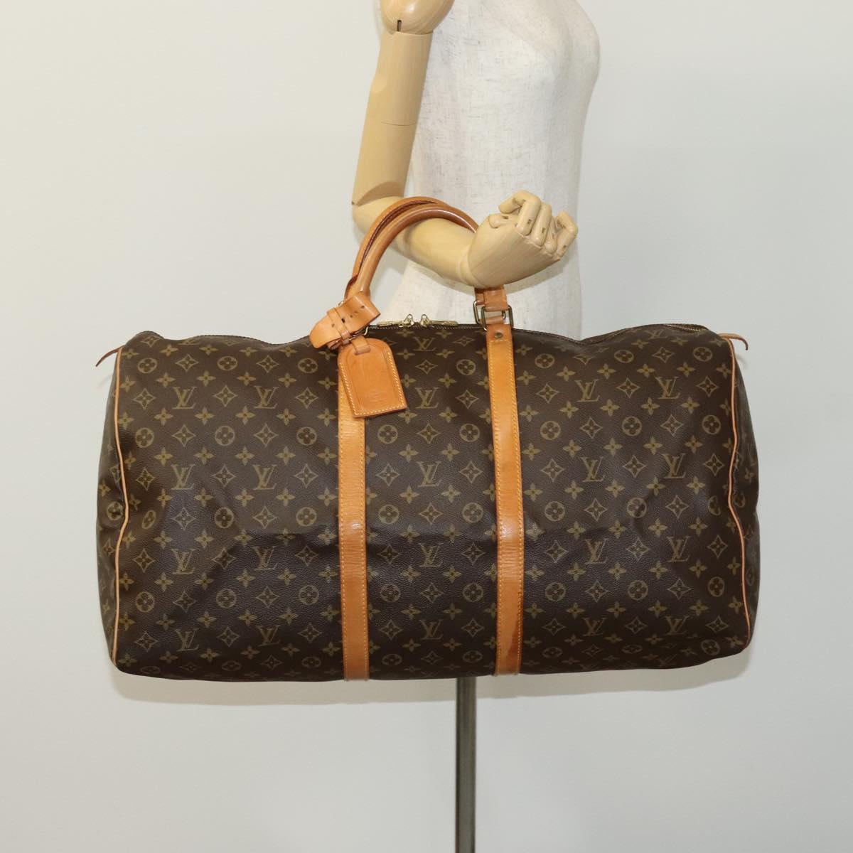 LOUIS VUITTON Monogram Keepall 60 Boston Bag M41422 LV Auth bs22171