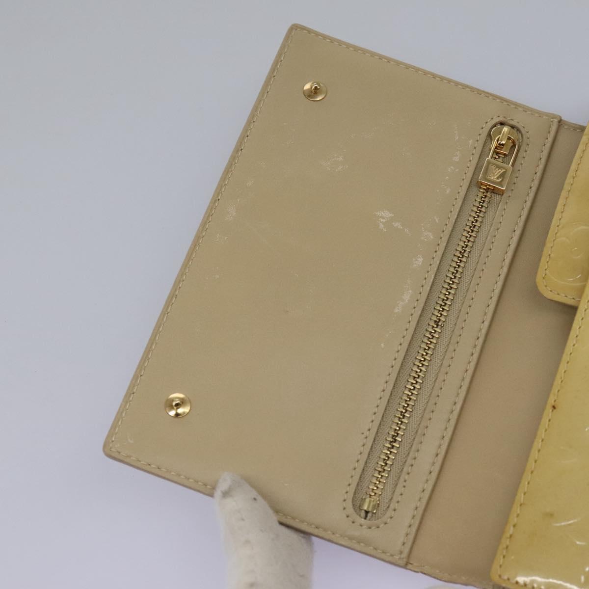 LOUIS VUITTON Monogram Vernis Walker Wallet Beige M91074 LV Auth bs22182