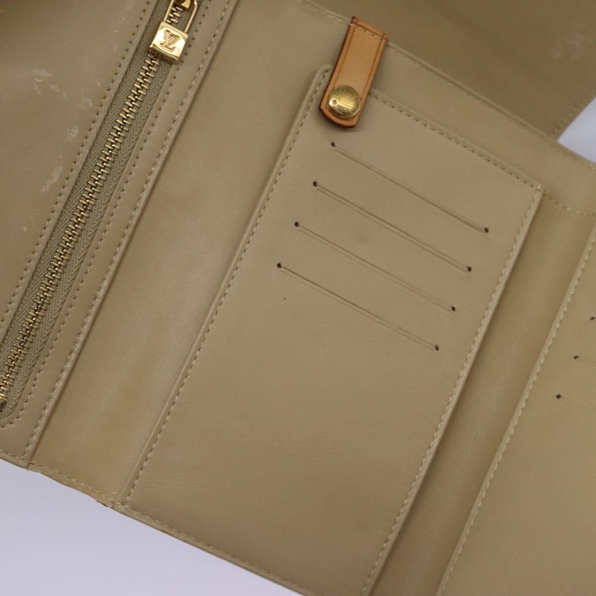 LOUIS VUITTON Monogram Vernis Walker Wallet Beige M91074 LV Auth bs22182