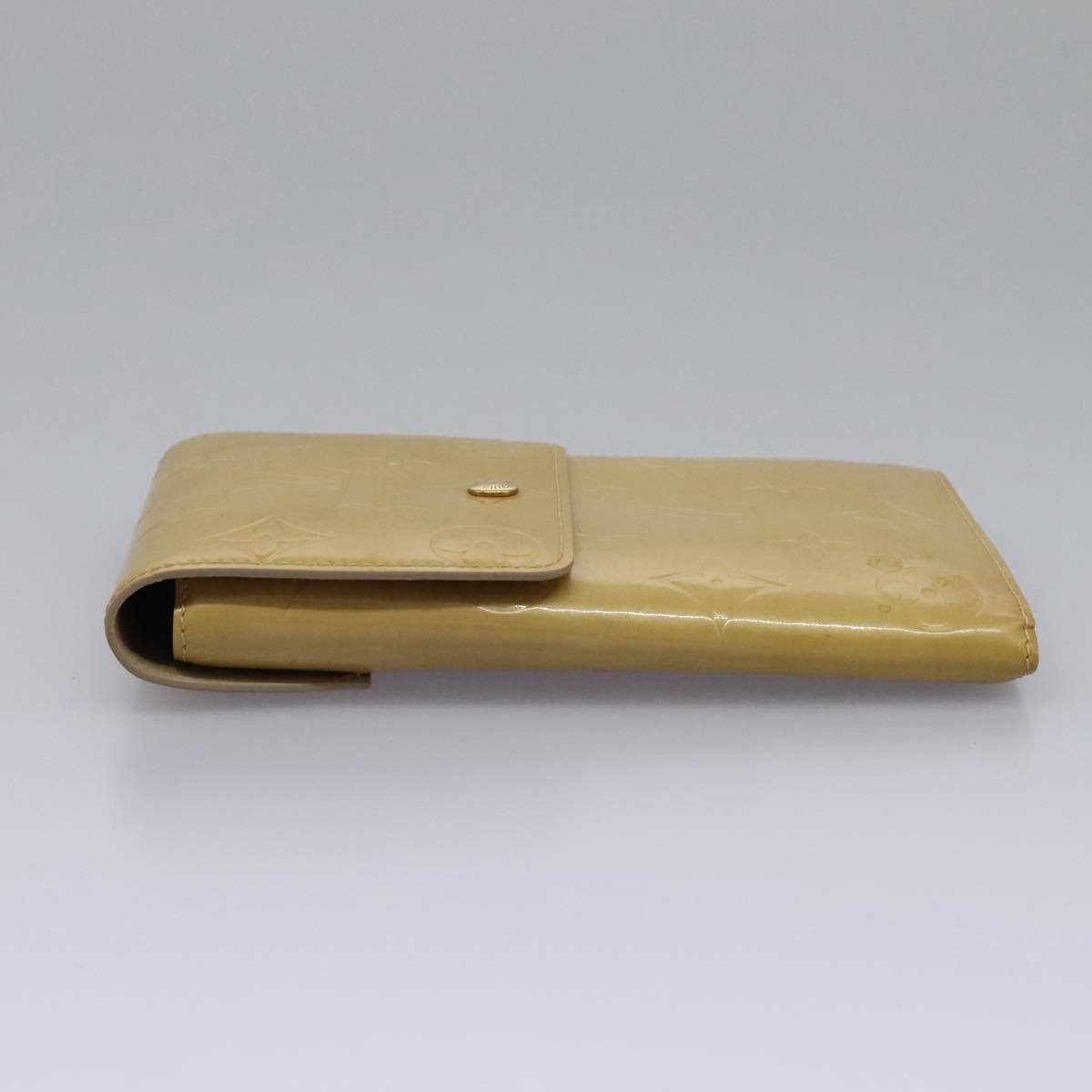 LOUIS VUITTON Monogram Vernis Walker Wallet Beige M91074 LV Auth bs22182