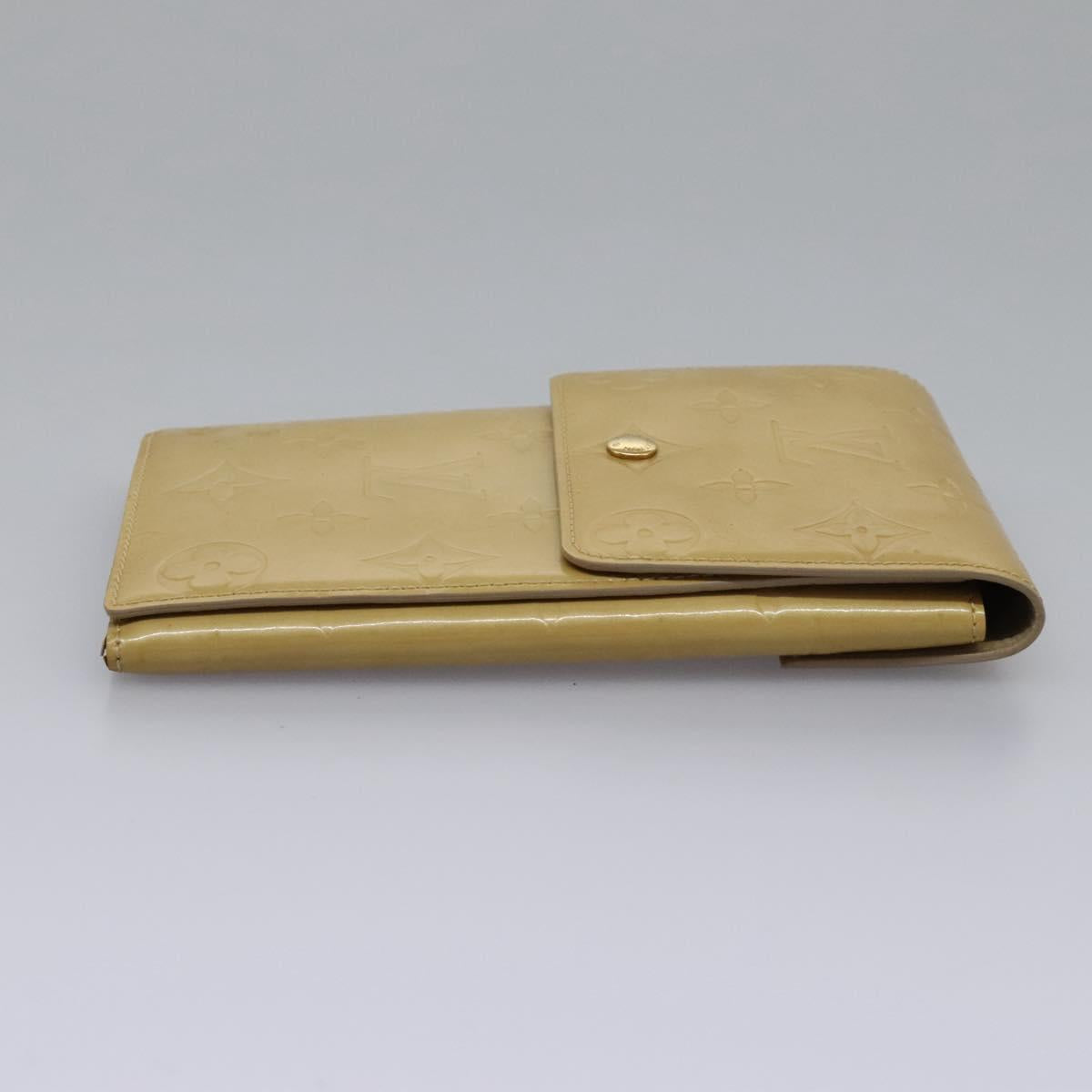 LOUIS VUITTON Monogram Vernis Walker Wallet Beige M91074 LV Auth bs22182