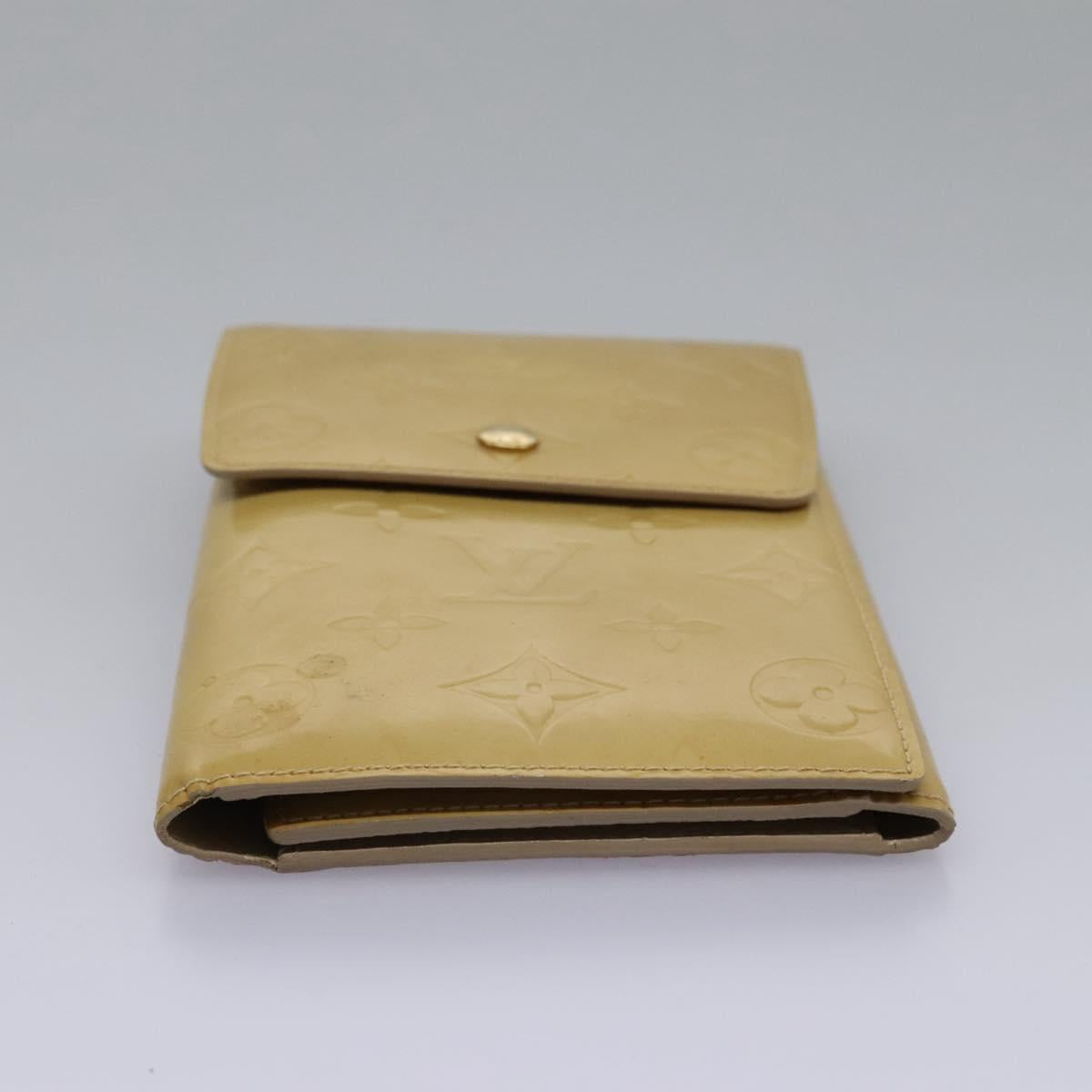 LOUIS VUITTON Monogram Vernis Walker Wallet Beige M91074 LV Auth bs22182