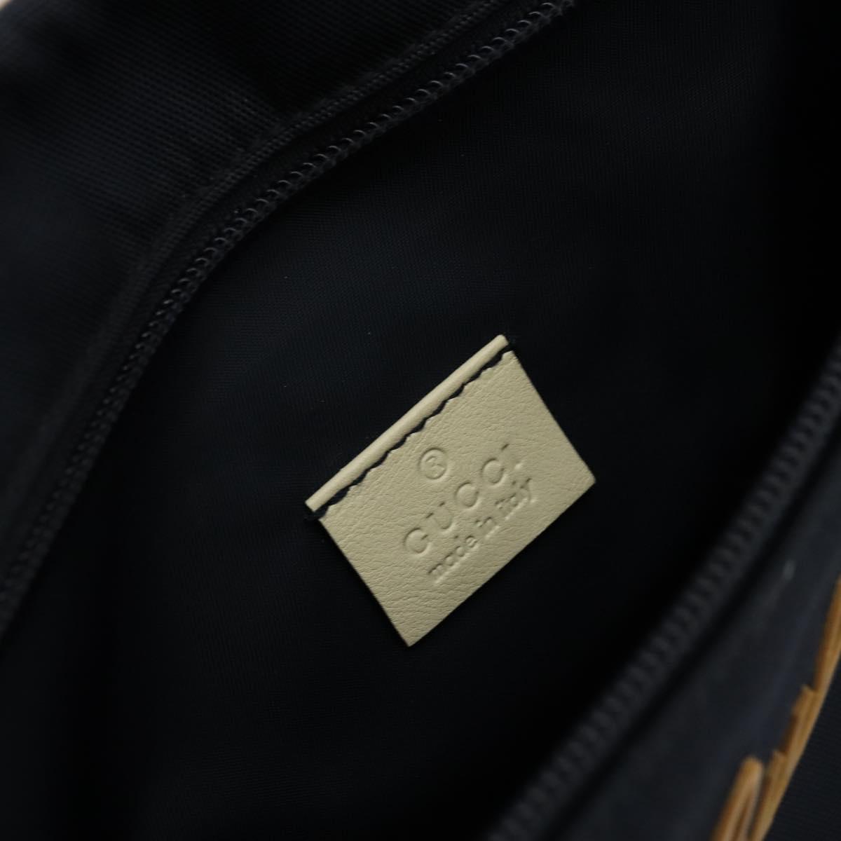 GUCCI Pouch Nylon Navy Silver Auth bs22200