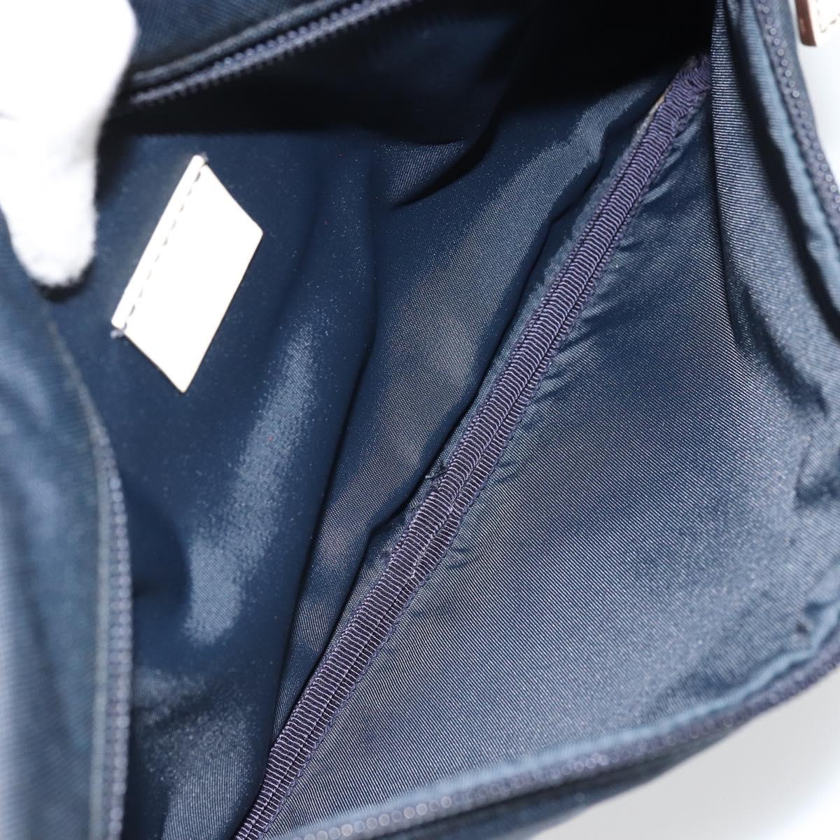 GUCCI Pouch Nylon Navy Silver Auth bs22200