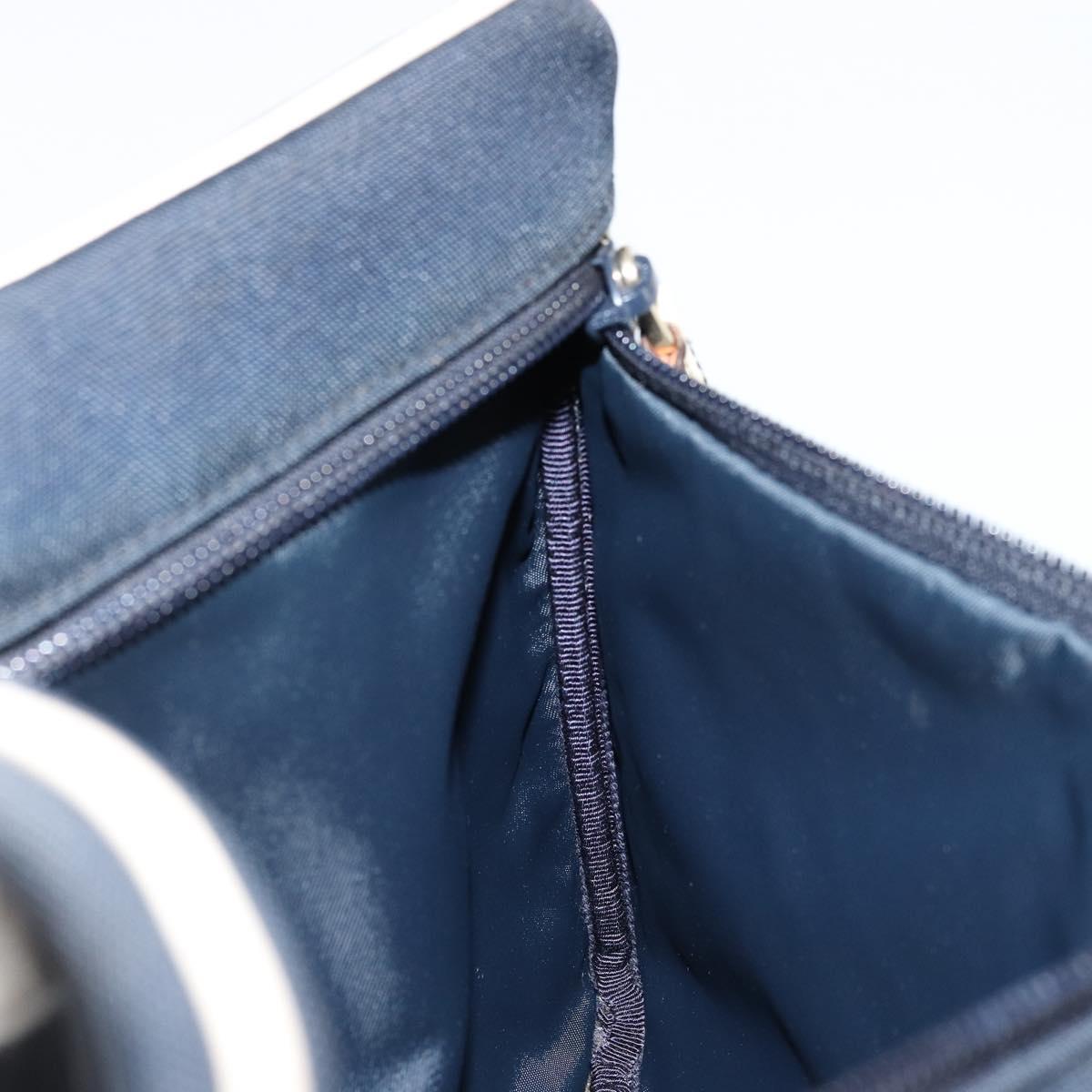 GUCCI Pouch Nylon Navy Silver Auth bs22200