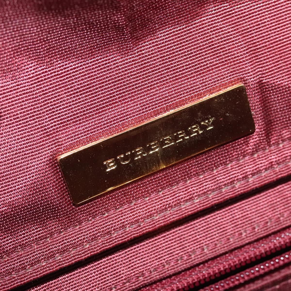 BURBERRY Nova Check Shoulder Bag Canvas Beige Red Auth bs22206