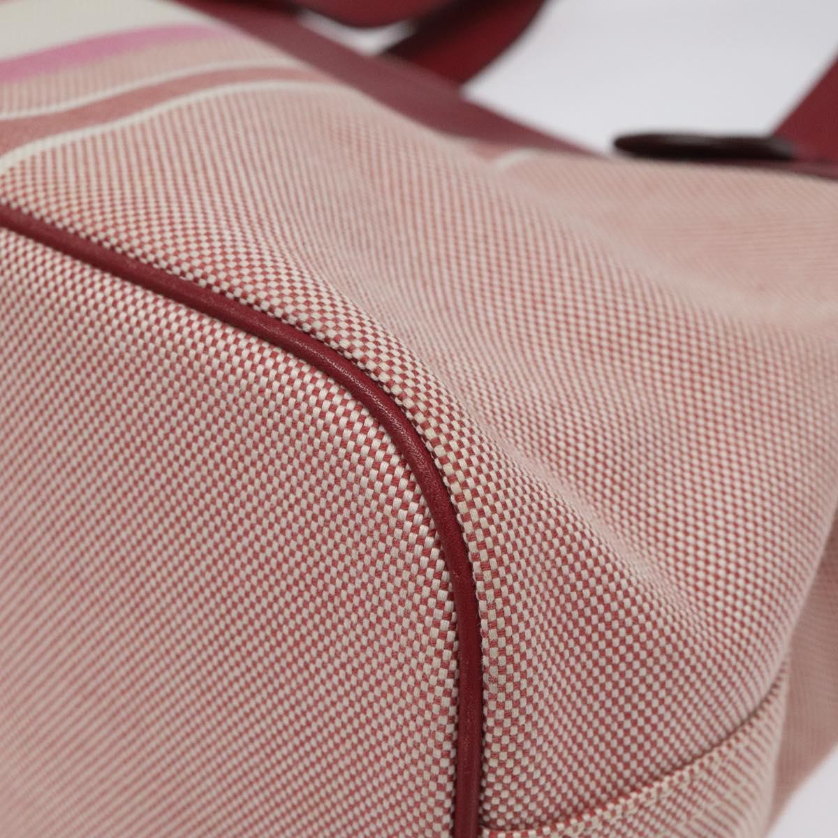 LOEWE Anagram Hand Bag Canvas Leather Pink gold Auth bs22224