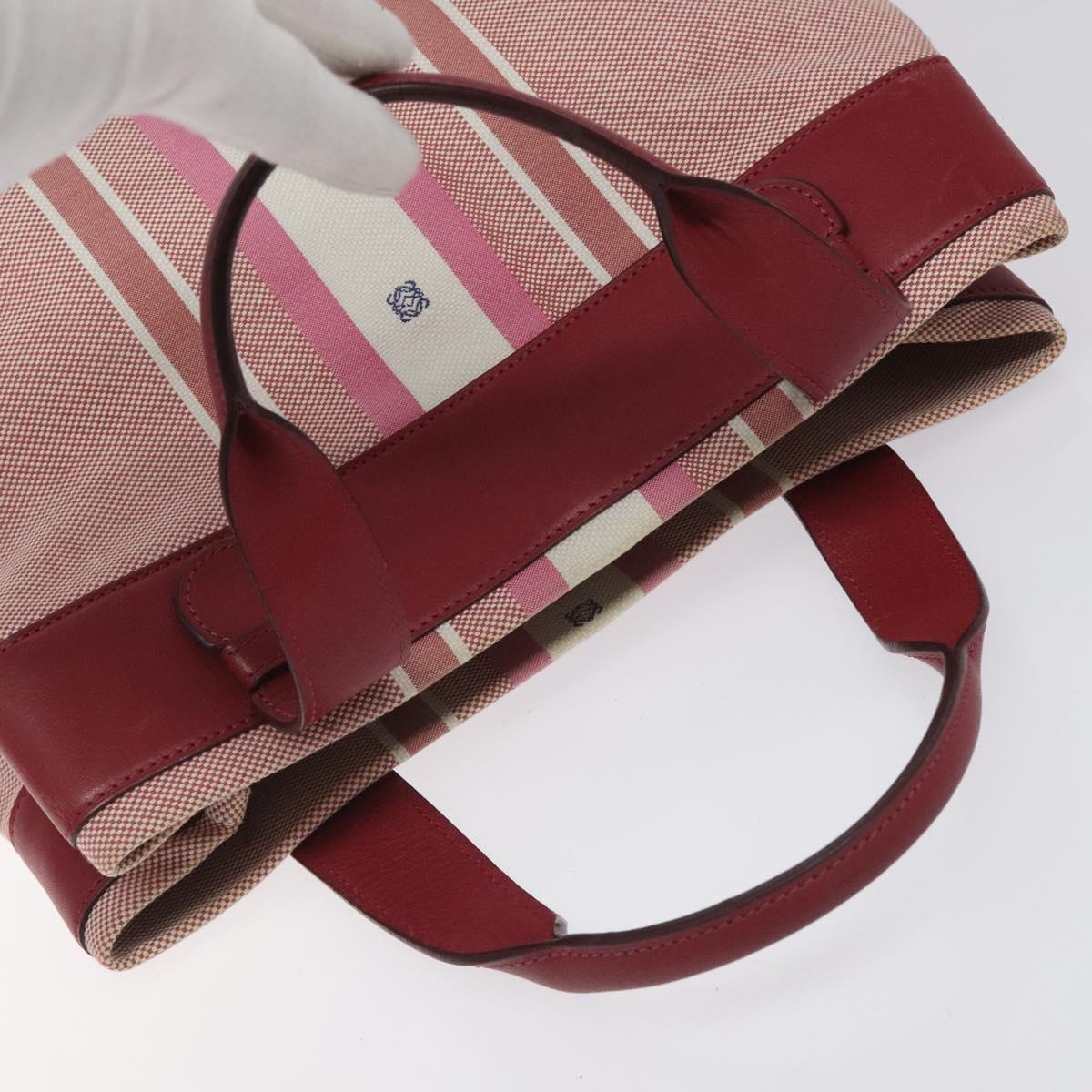 LOEWE Anagram Hand Bag Canvas Leather Pink gold Auth bs22224