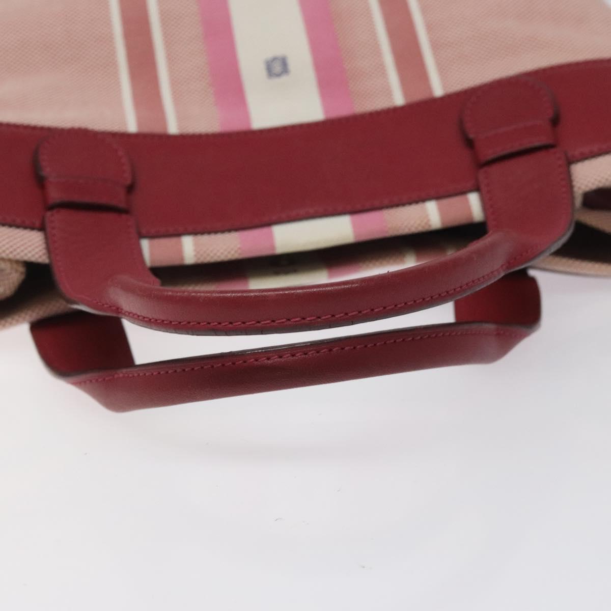 LOEWE Anagram Hand Bag Canvas Leather Pink gold Auth bs22224