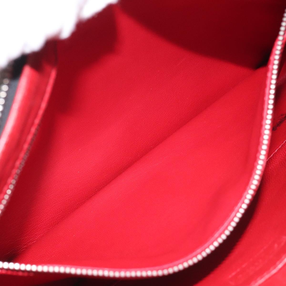 PRADA Clutch Bag Safiano Leather Black Silver Auth bs22233