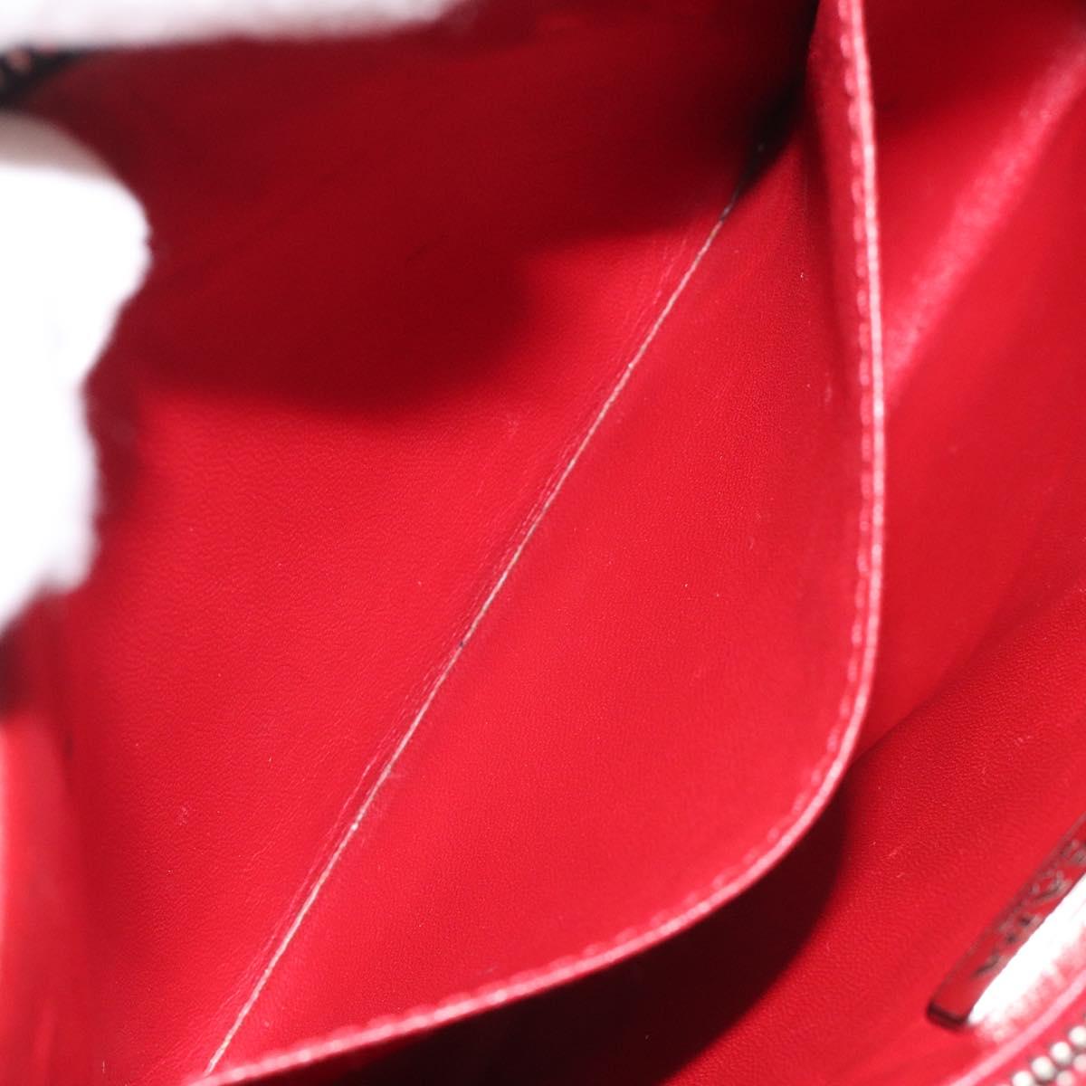 PRADA Clutch Bag Safiano Leather Black Silver Auth bs22233