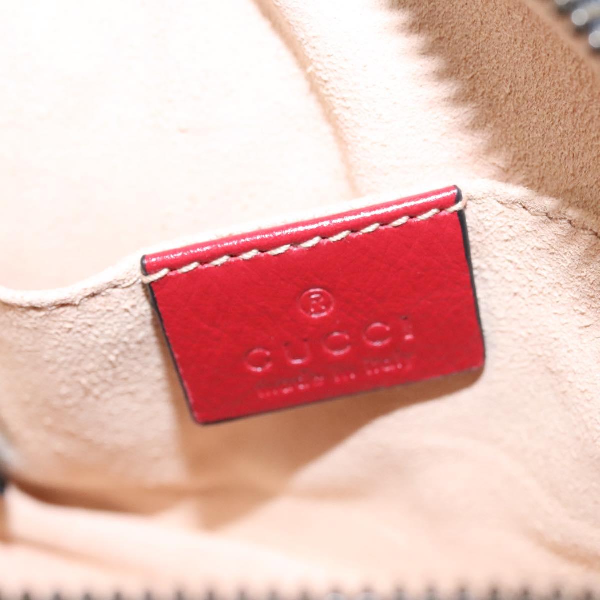 GUCCI GG Marmont Waist bag Leather Black Red Auth bs22241V
