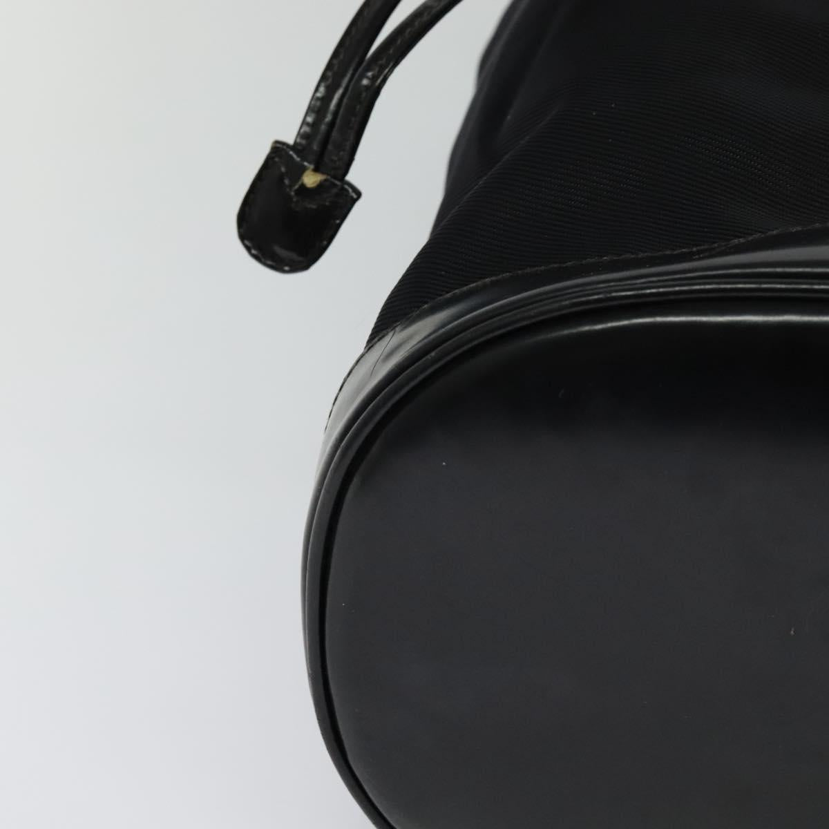 GUCCI Bamboo Body Bag Nylon Patent Leather Black Silver Auth bs22242