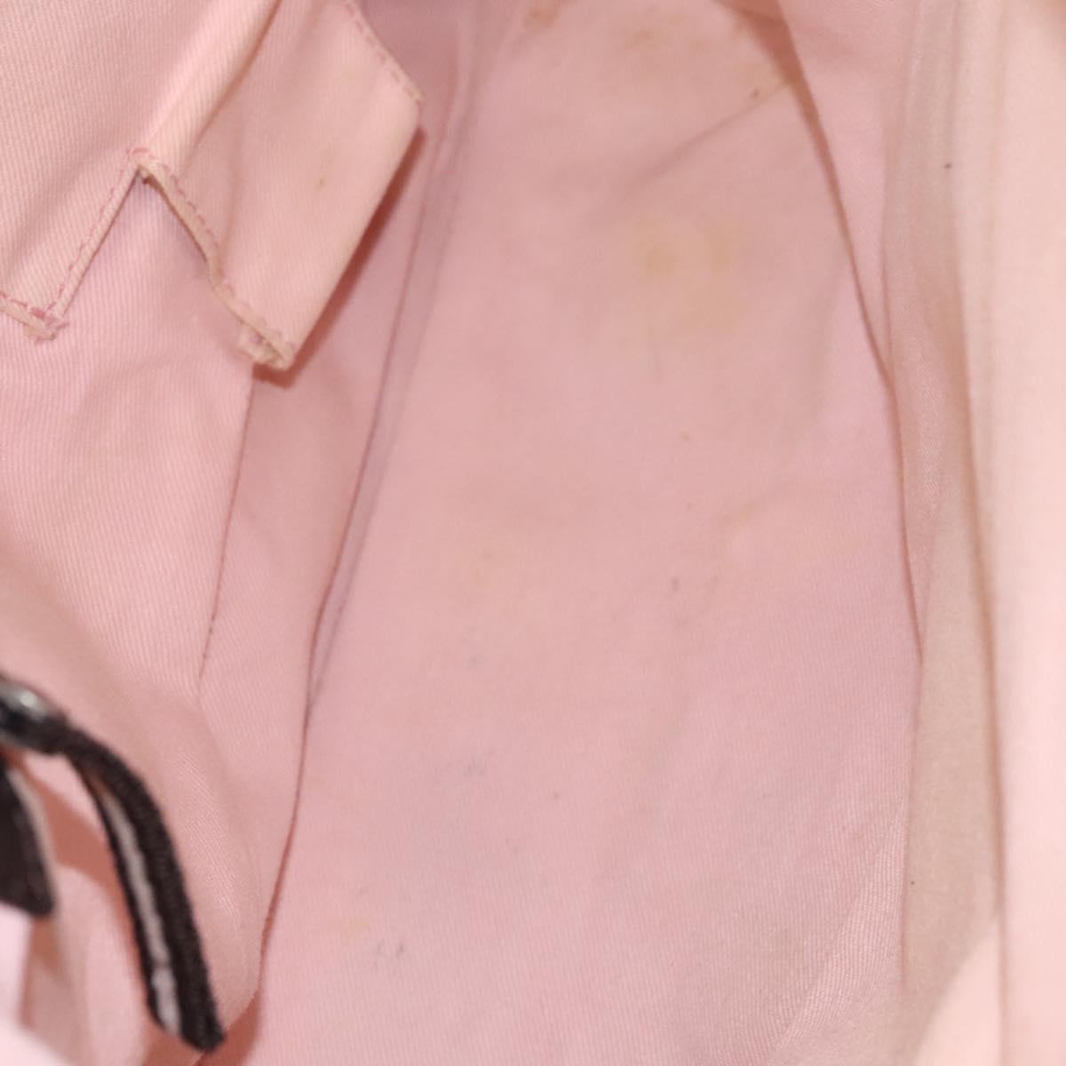 BALLY Tote Bag Leather Pink Dark Brown Silver Auth bs22247