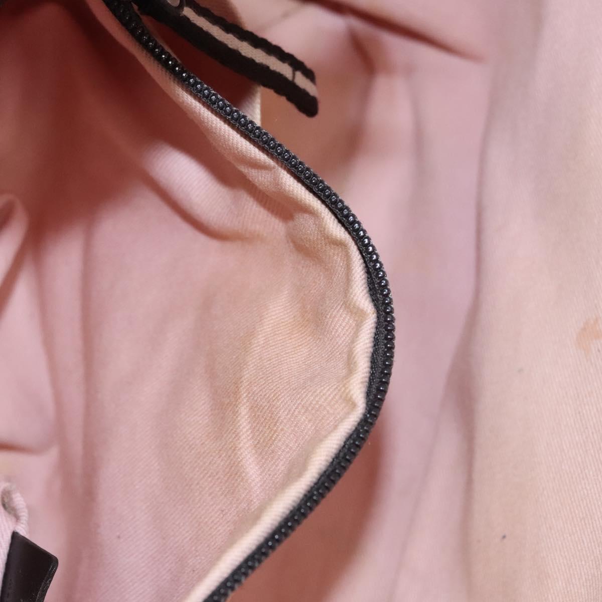 BALLY Tote Bag Leather Pink Dark Brown Silver Auth bs22247