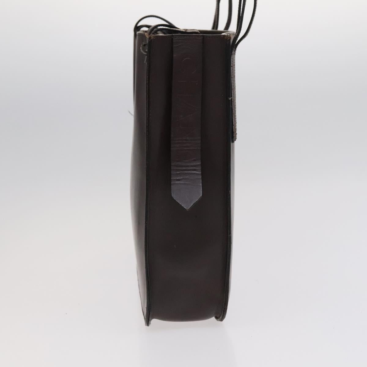 CHANEL Tote Bag Leather Brown Gold CC Auth bs22265