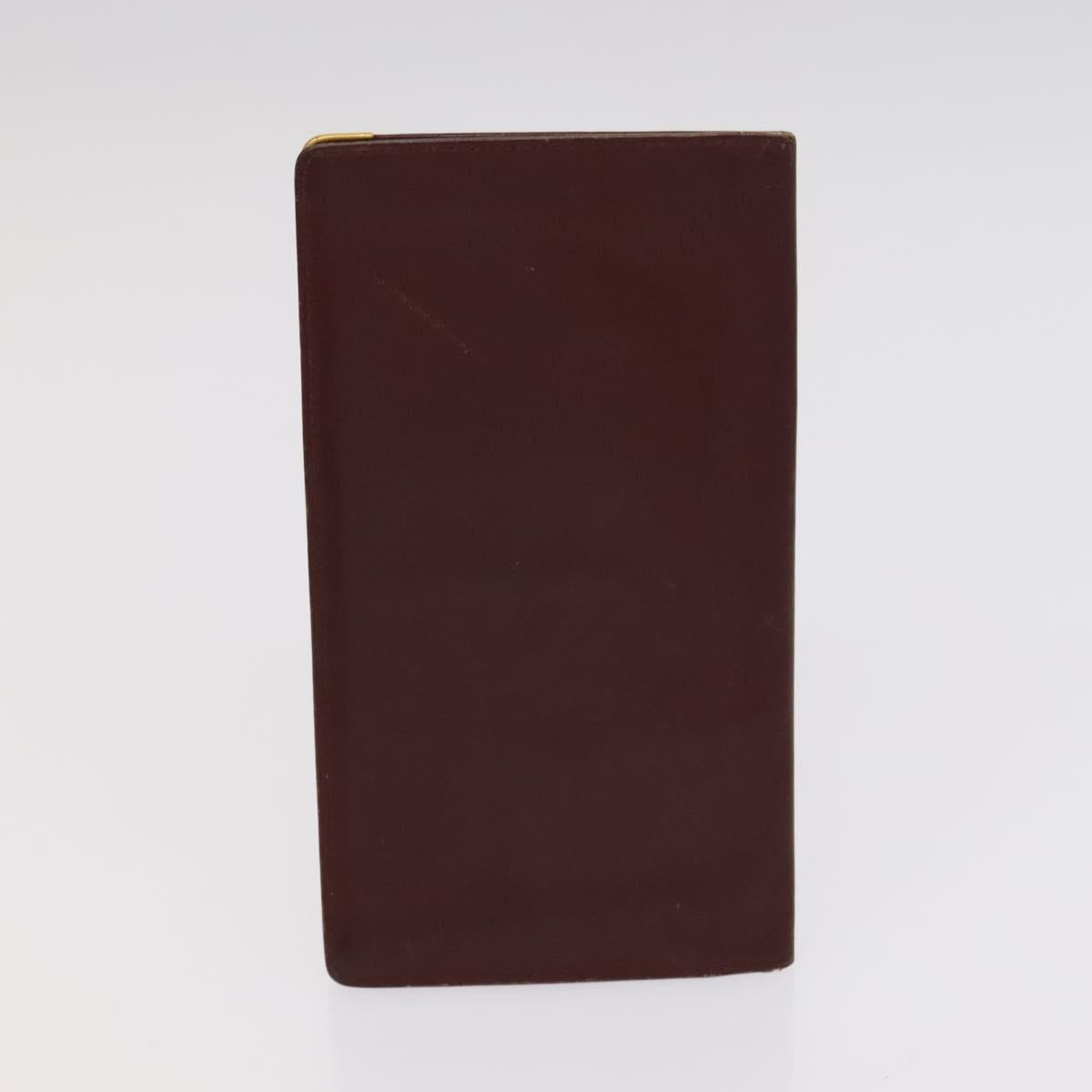 CARTIER Shoulder Bag Leather 3Set Red Auth bs22280