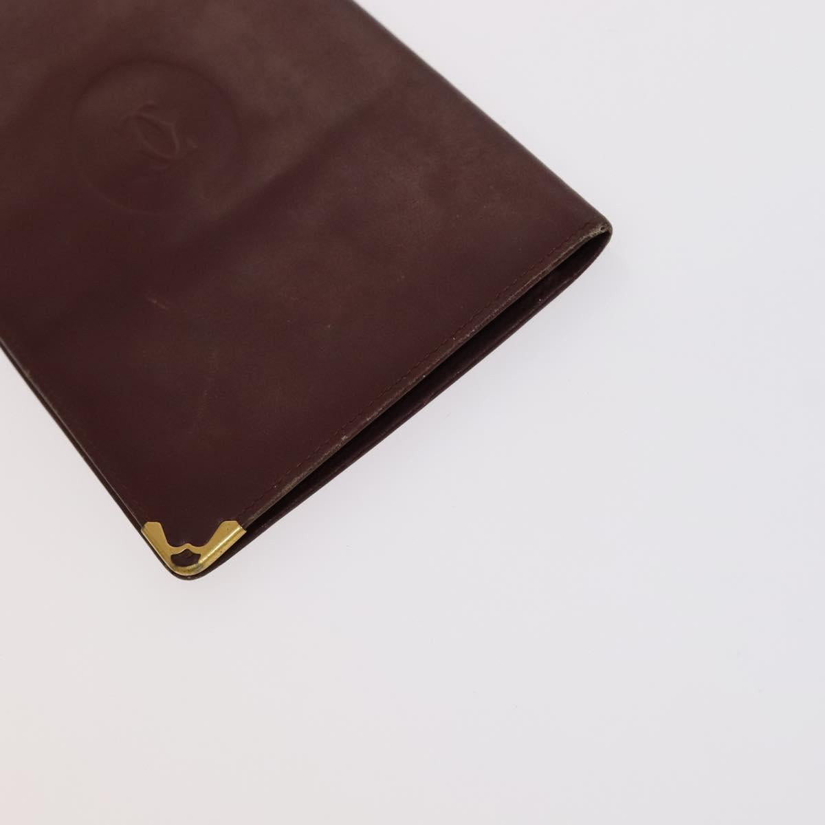 CARTIER Shoulder Bag Leather 3Set Red Auth bs22280