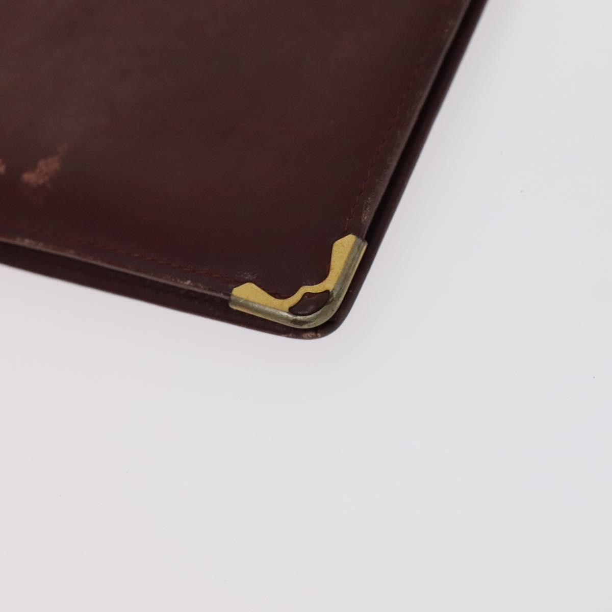 CARTIER Shoulder Bag Leather 3Set Red Auth bs22280