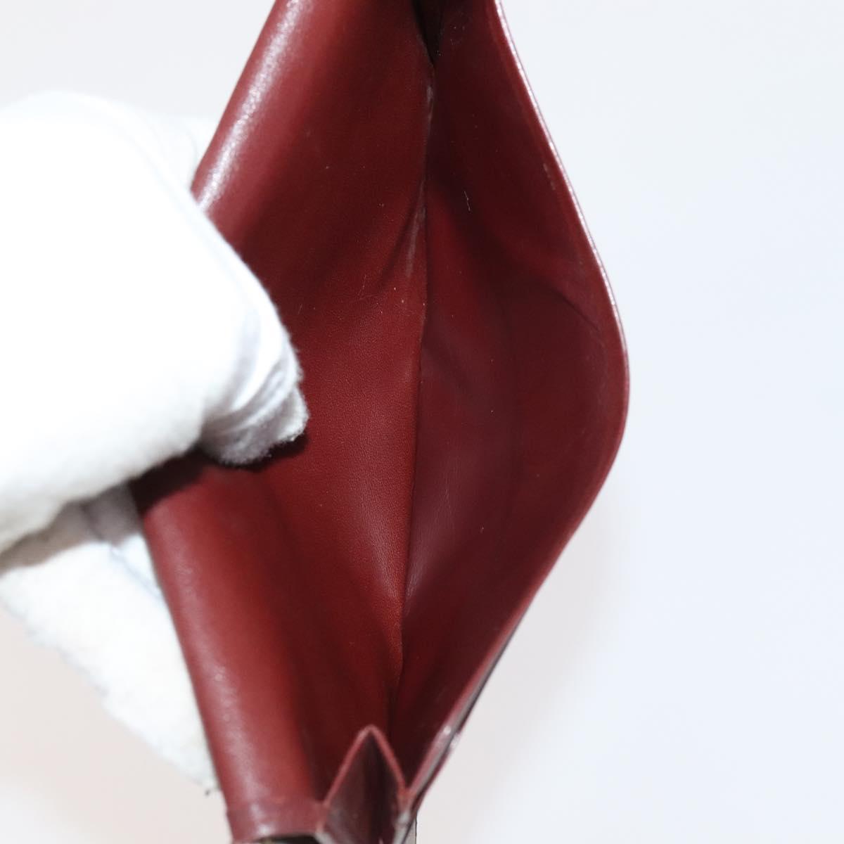 CARTIER Shoulder Bag Leather 3Set Red Auth bs22280