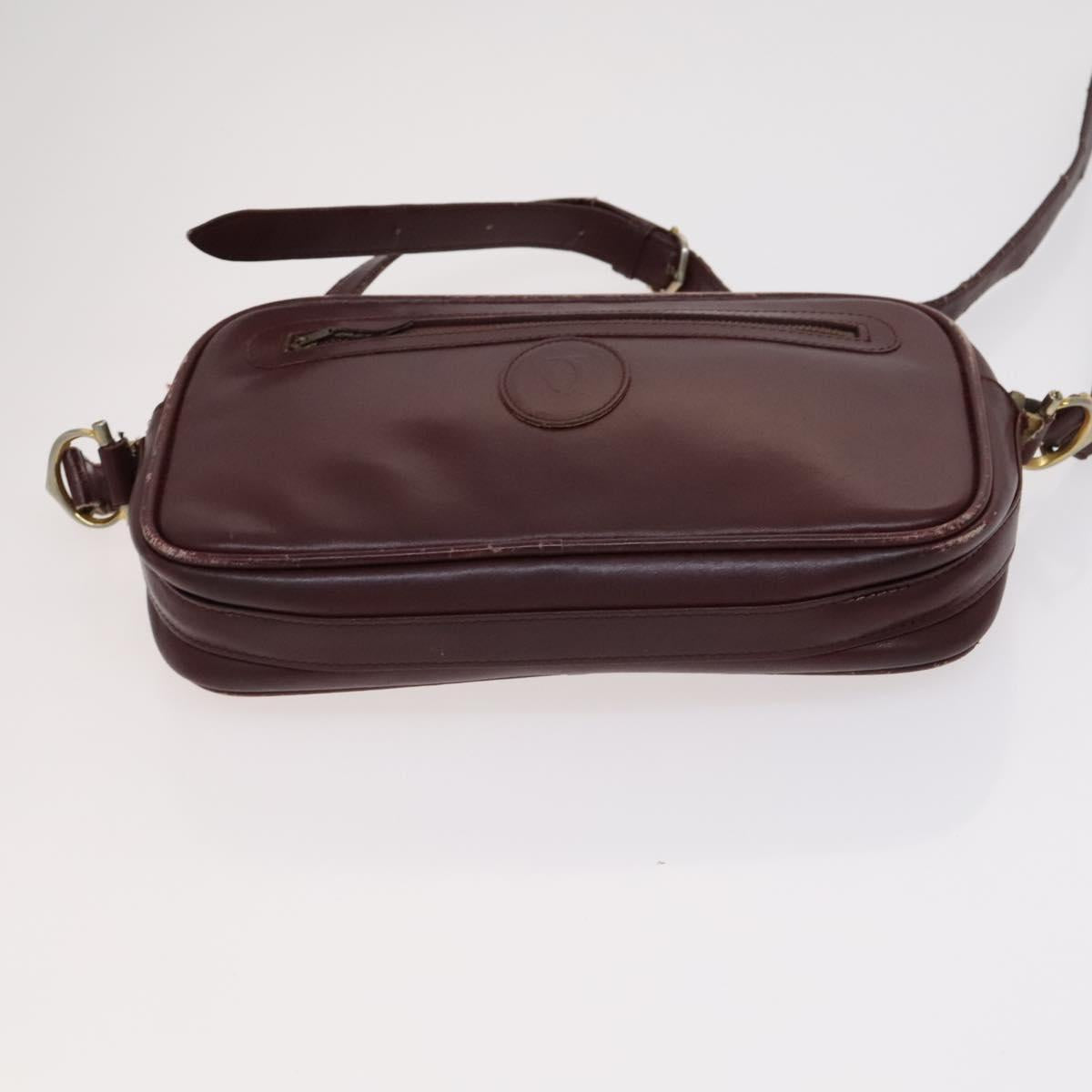 CARTIER Shoulder Bag Leather 3Set Red Auth bs22280