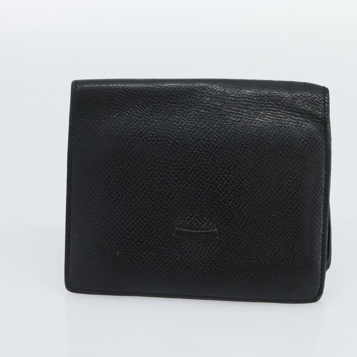 HERMES Wallet Shoulder Bag Canvas Leather 2Set Black Auth bs22282