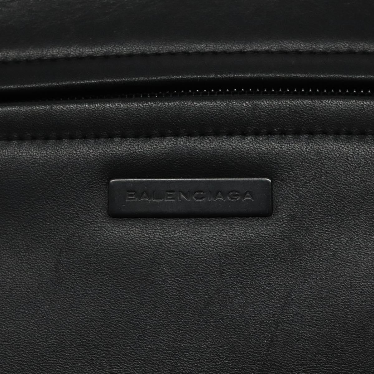 BALENCIAGA Clutch Bag Leather Black Auth bs22314