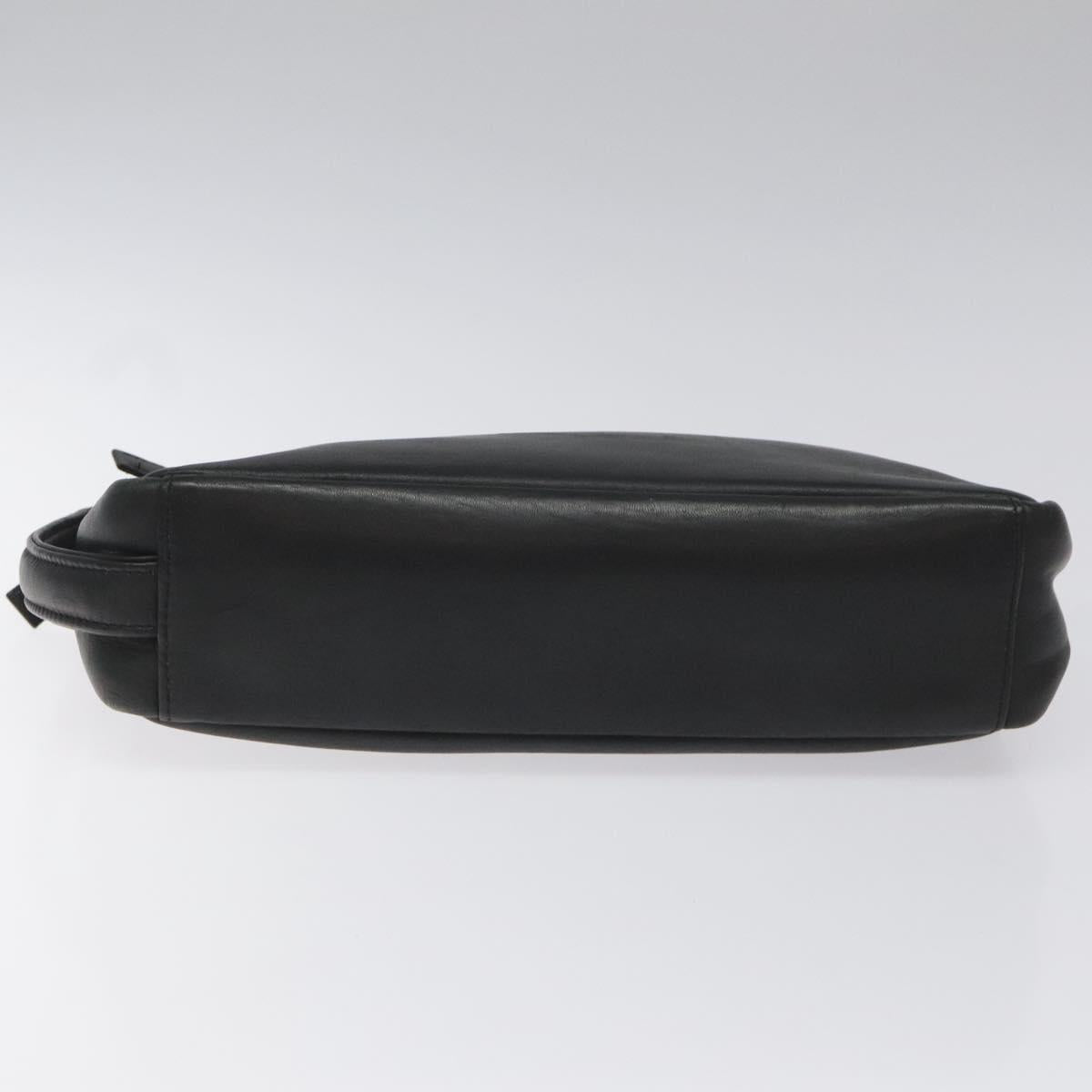 BALENCIAGA Clutch Bag Leather Black Auth bs22314