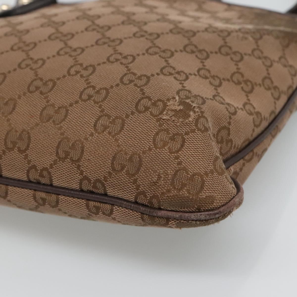 GUCCI GG Canvas Shoulder Bag Brown 257246 Auth bs22316