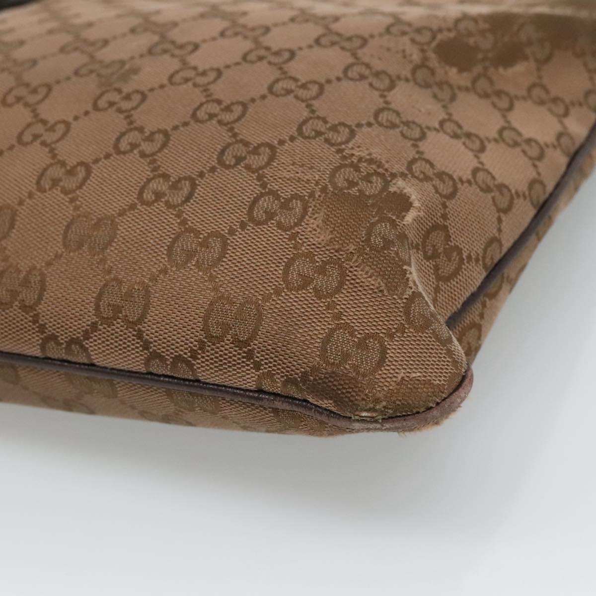 GUCCI GG Canvas Shoulder Bag Brown 257246 Auth bs22316