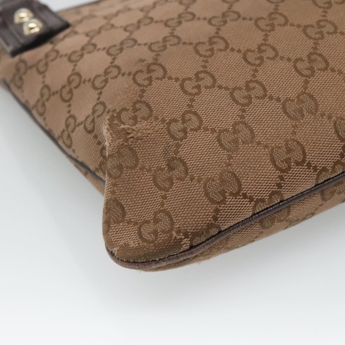 GUCCI GG Canvas Shoulder Bag Brown 257246 Auth bs22316