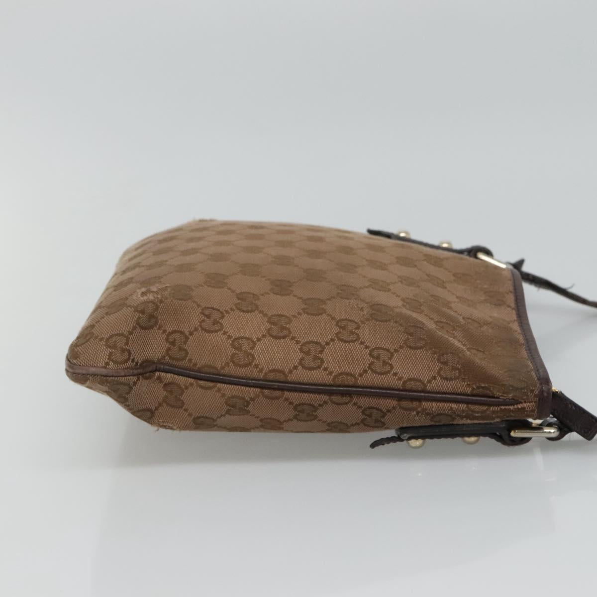 GUCCI GG Canvas Shoulder Bag Brown 257246 Auth bs22316