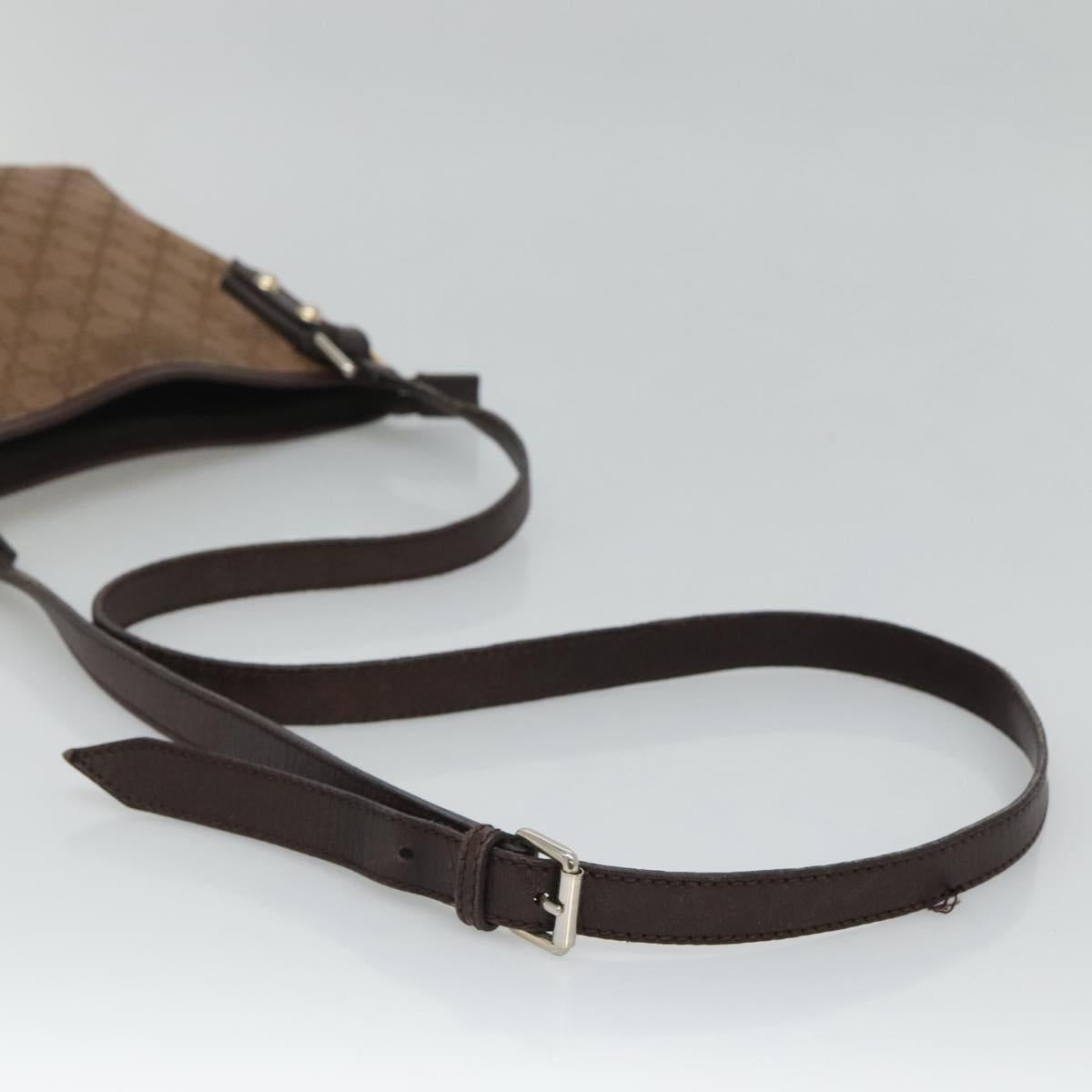 GUCCI GG Canvas Shoulder Bag Brown 257246 Auth bs22316