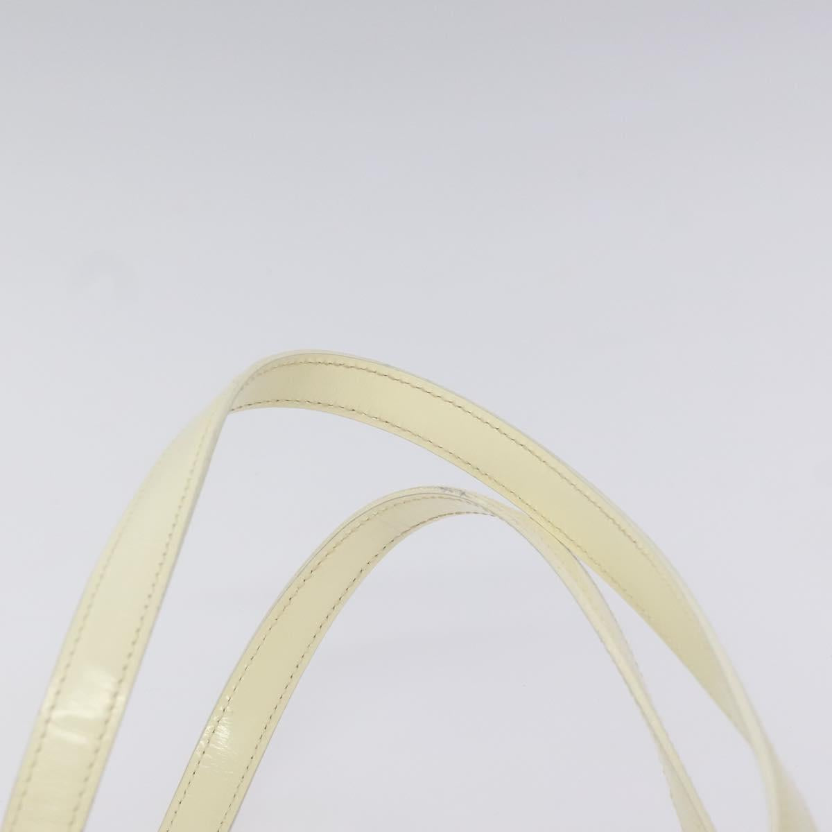 PRADA Hand Bag Patent leather White Auth bs22343