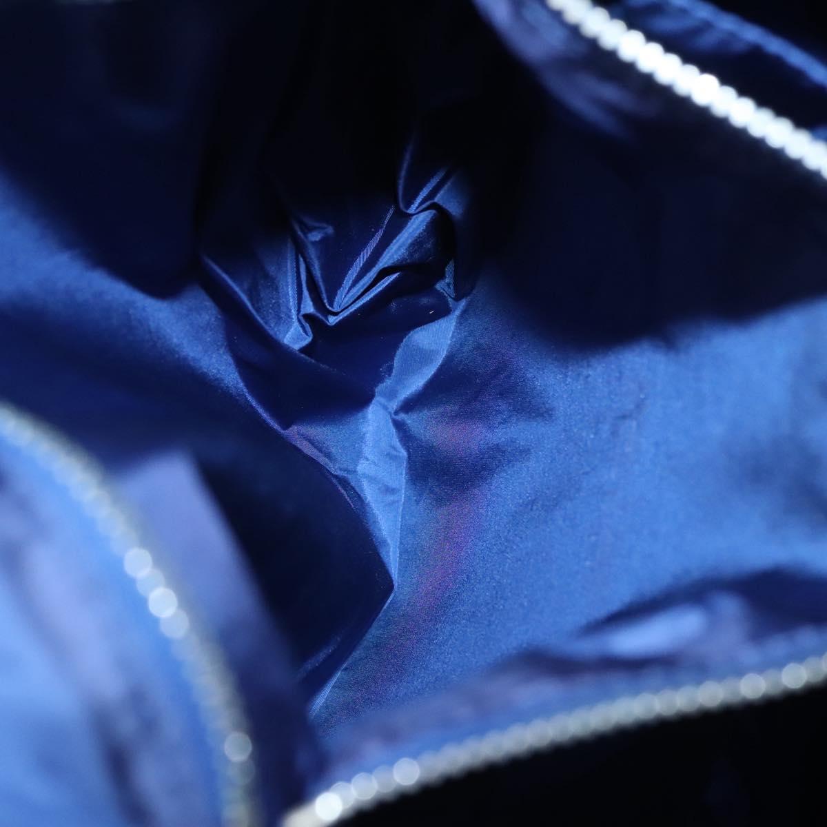 PRADA Flower Tote Bag Nylon Blue Auth bs22344