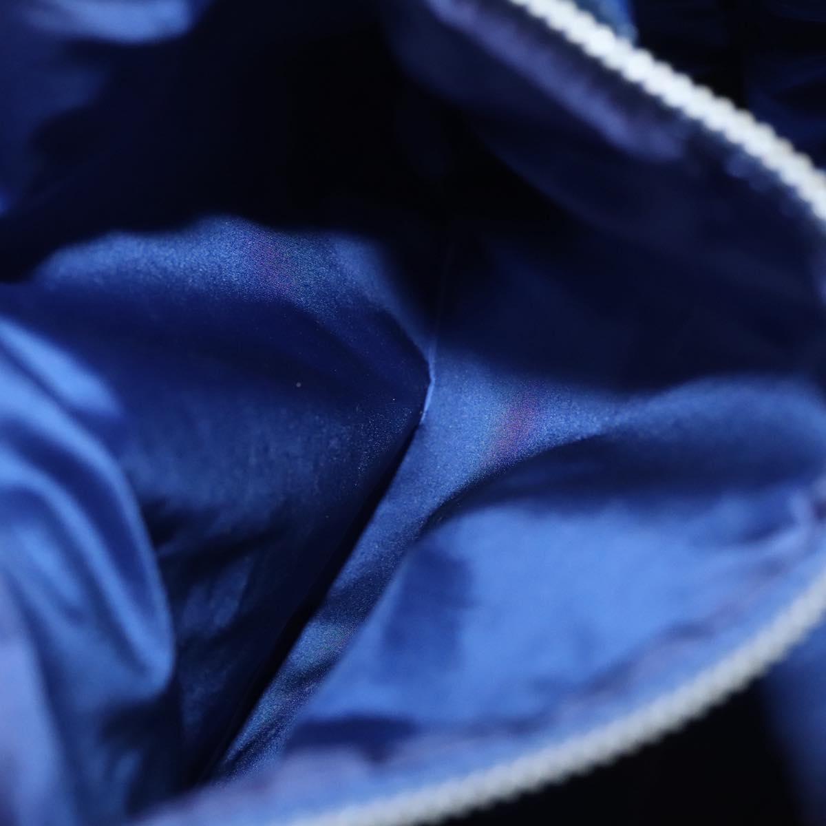 PRADA Flower Tote Bag Nylon Blue Auth bs22344