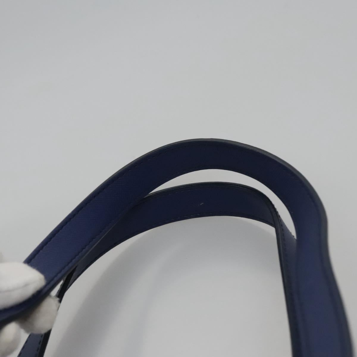 PRADA Flower Tote Bag Nylon Blue Auth bs22344