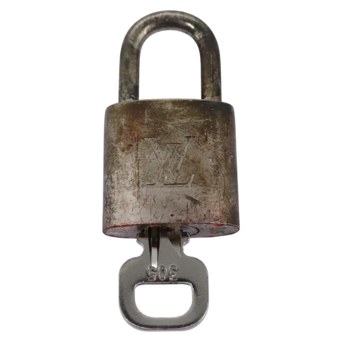 LOUIS VUITTON Padlock metal Silver LV Auth bs22362