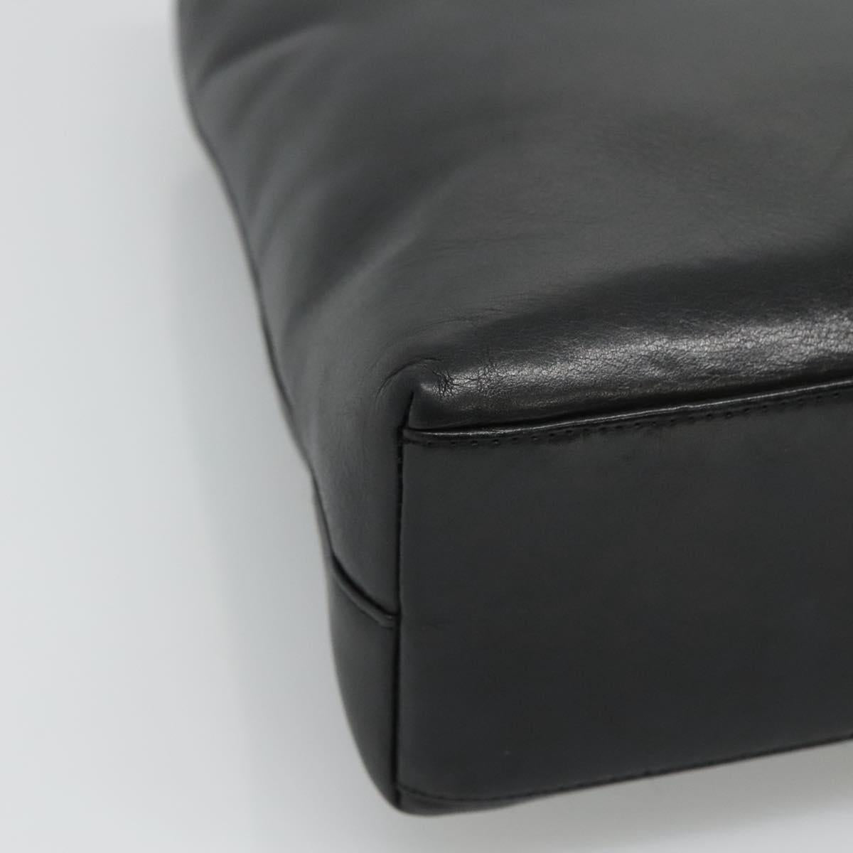 CHANEL Shoulder Bag Leather Black CC Auth bs22384