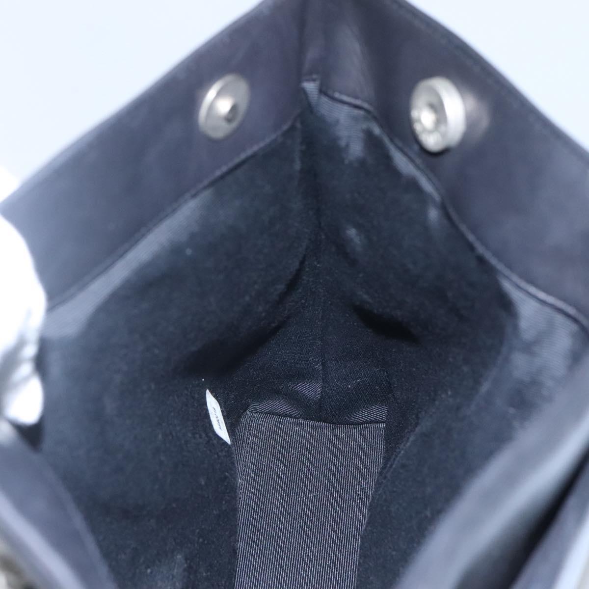 CHANEL Shoulder Bag Leather Black CC Auth bs22384