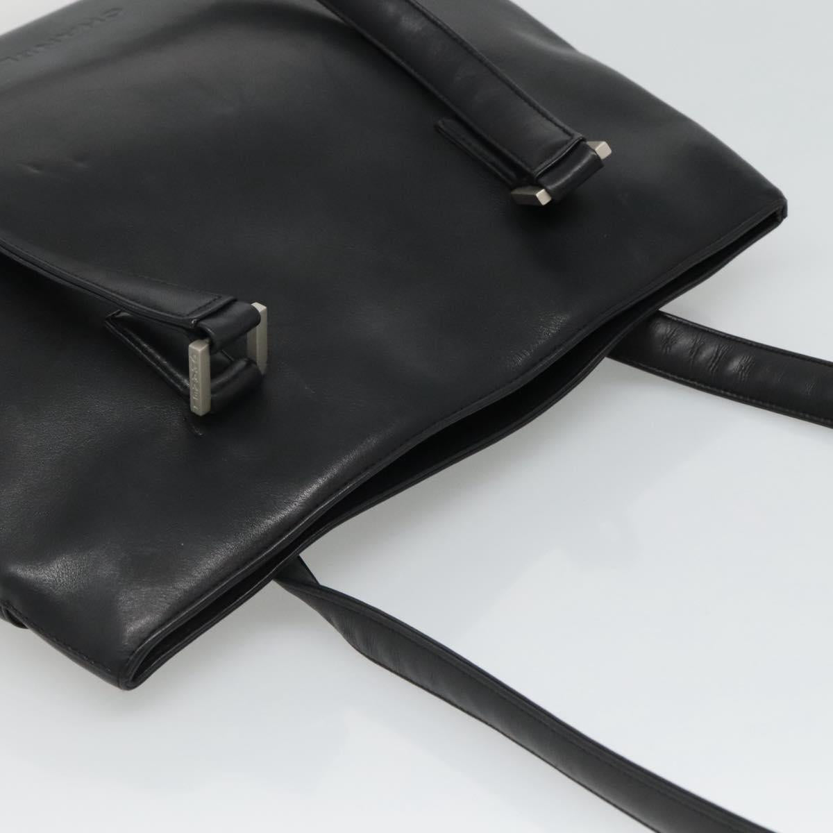 CHANEL Shoulder Bag Leather Black CC Auth bs22384