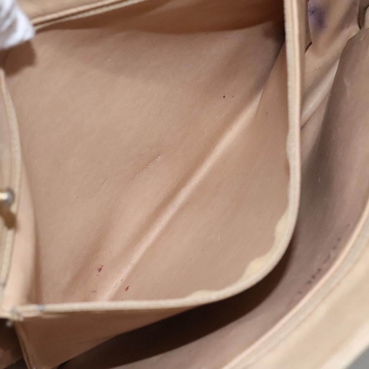 CHANEL Matelasse Chain Shoulder Bag Lamb Skin Beige CC Auth bs22414