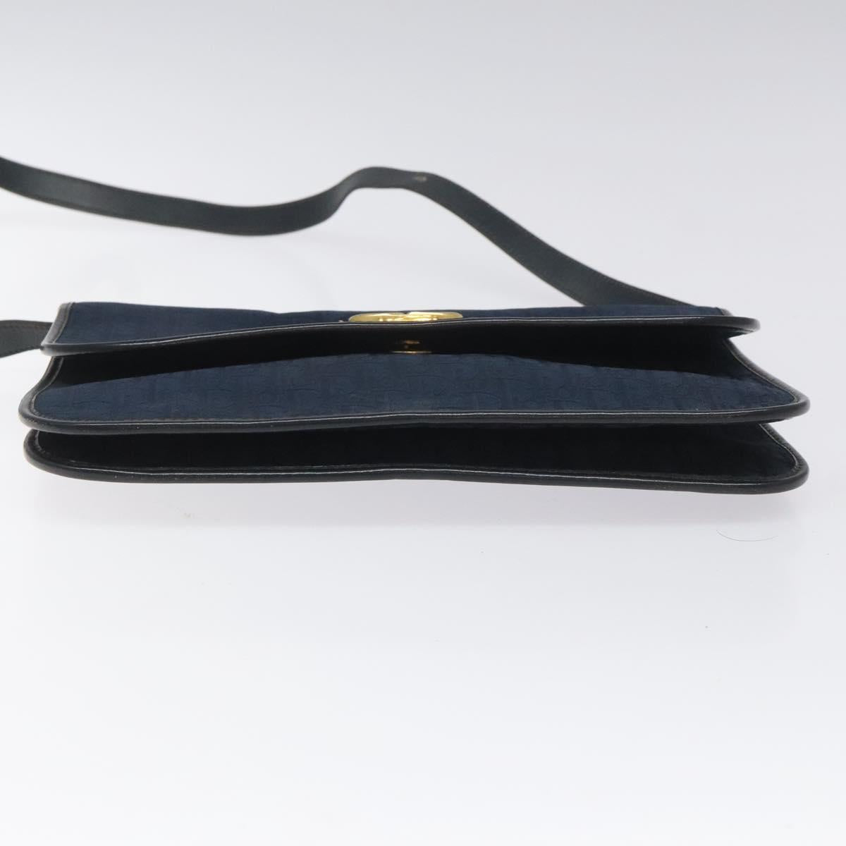 Christian Dior Trotter Canvas Shoulder Bag Navy Auth bs22436