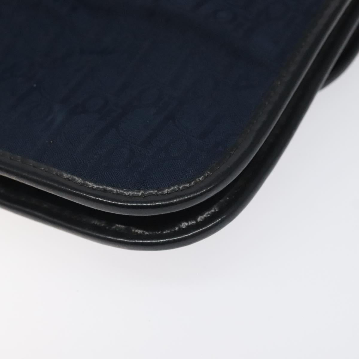 Christian Dior Trotter Canvas Shoulder Bag Navy Auth bs22436