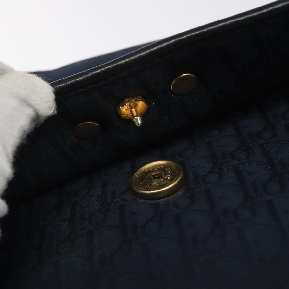 Christian Dior Trotter Canvas Shoulder Bag Navy Auth bs22436