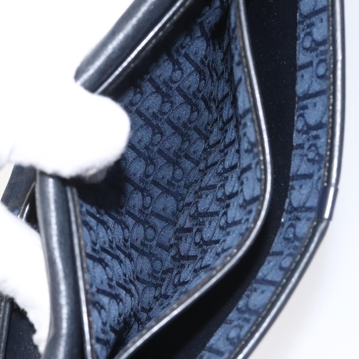 Christian Dior Trotter Canvas Shoulder Bag Navy Auth bs22436