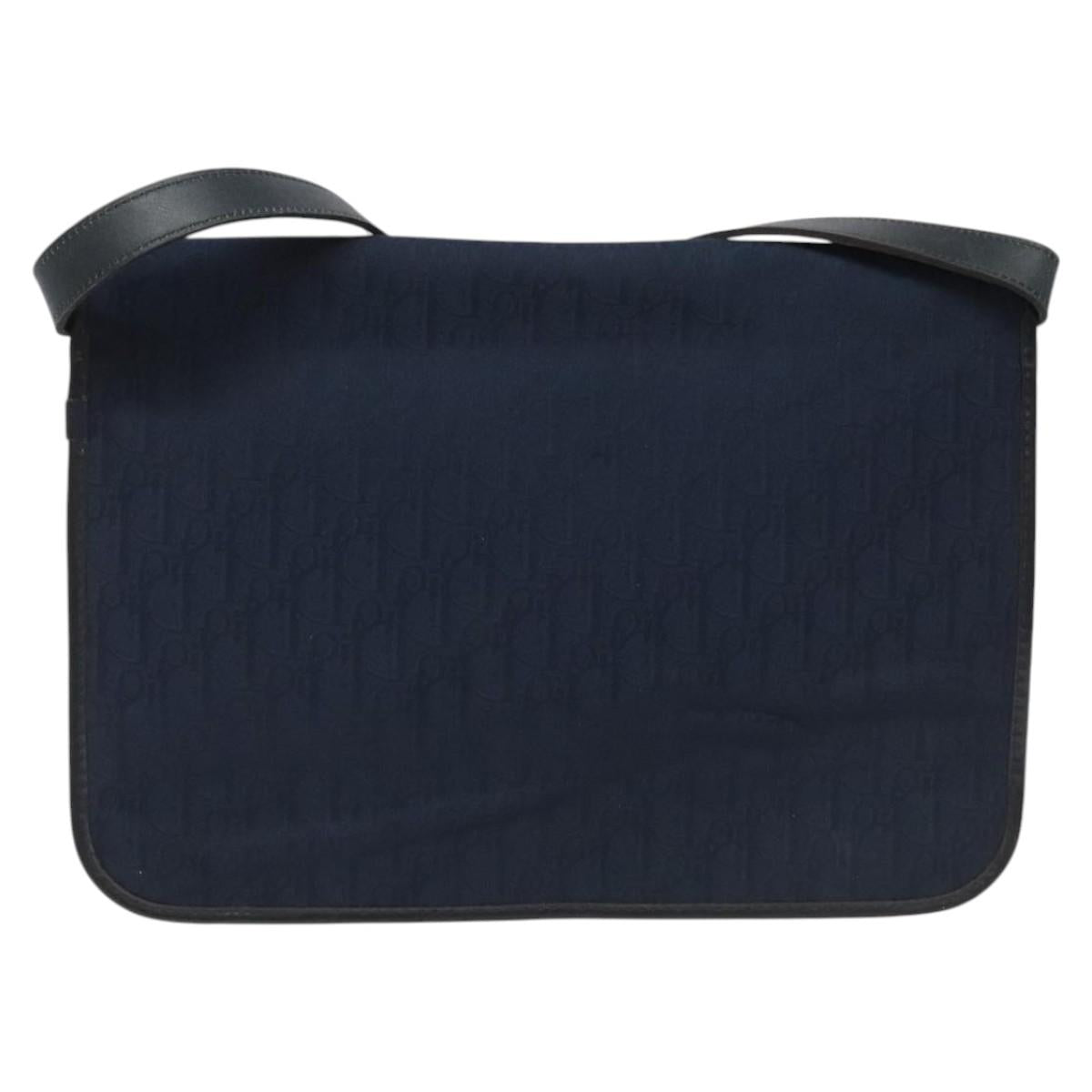 Christian Dior Trotter Canvas Shoulder Bag Navy Auth bs22436