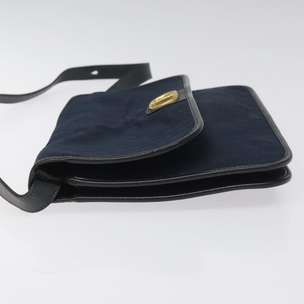 Christian Dior Trotter Canvas Shoulder Bag Navy Auth bs22436