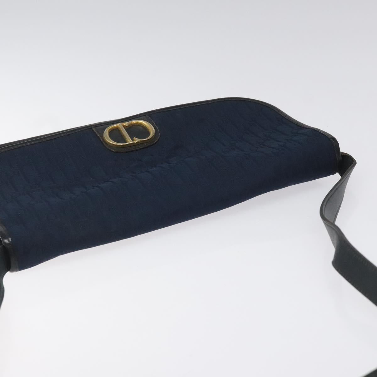 Christian Dior Trotter Canvas Shoulder Bag Navy Auth bs22436